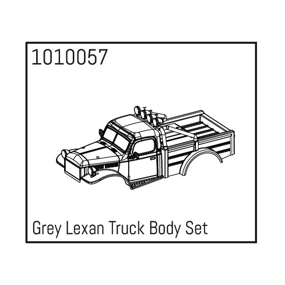 Grey Lexan Power Wagon Body Set