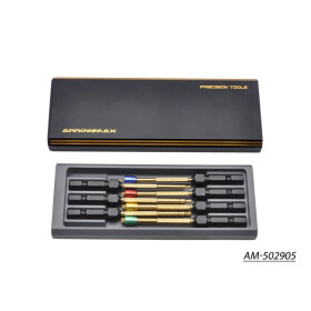 AM Power Tool Tip Set 7 Pieces With Alu Case Black Golden
