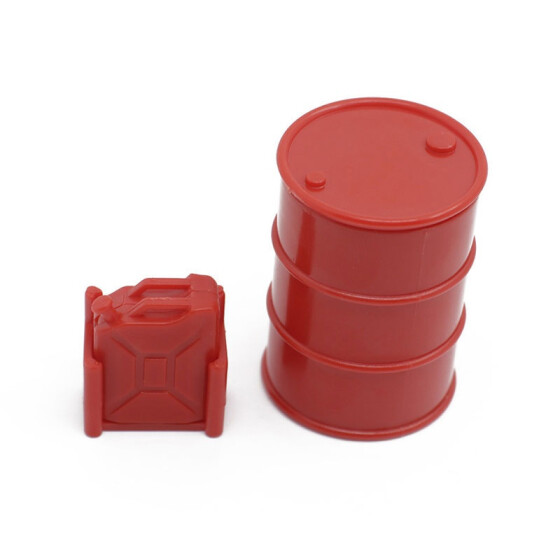 Set Ã–lfass 42mm und Kanister 24mm Kunststoff rot