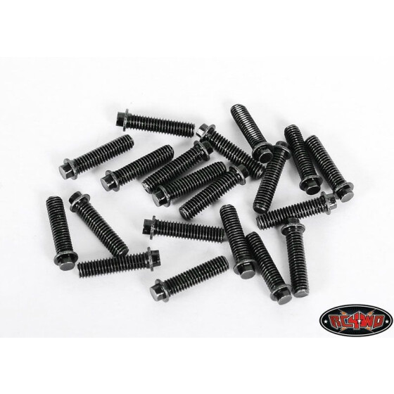 Miniature Scale Hex Bolts (M3x12mm) (Black)