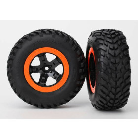 SCT Reifen auf Felgen schwarz/orange vorne (2)