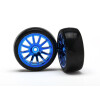 Slick-Reifen auf 12-Speichenfelge blau-chrom (2)