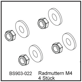 Radmuttern M4 (4 StÃ¼ck) - BEAST BX / TX