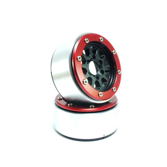Beadlock Wheels GEAR schwarz/rot 1.9 (2) ohne Radnabe