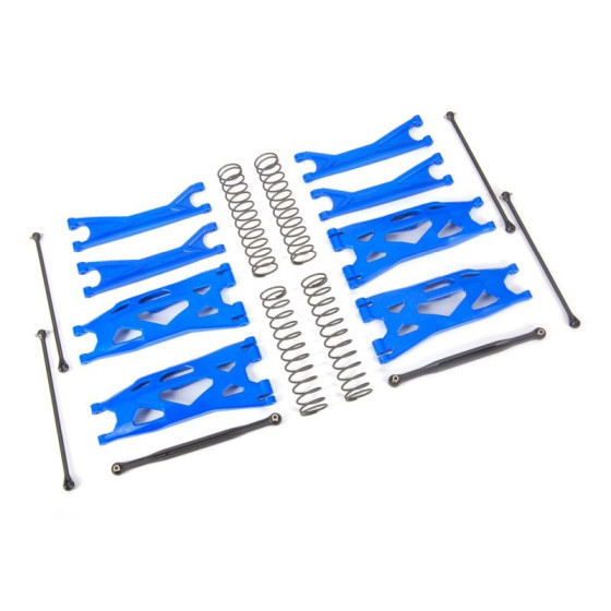 Wide-X-Maxx-Kit blau Querlenker, Spurstangen, Wellen +Fed